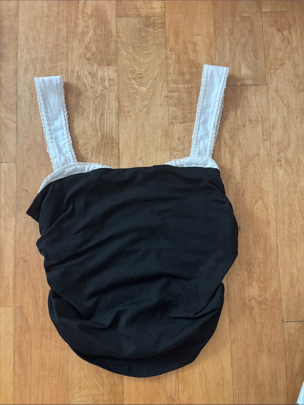 Women's Black Tank with White Straps